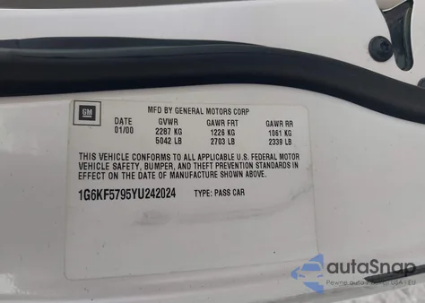 2000 Cadillac Deville Dts from USA, damaged, VIN 1G6KF5795YU242024